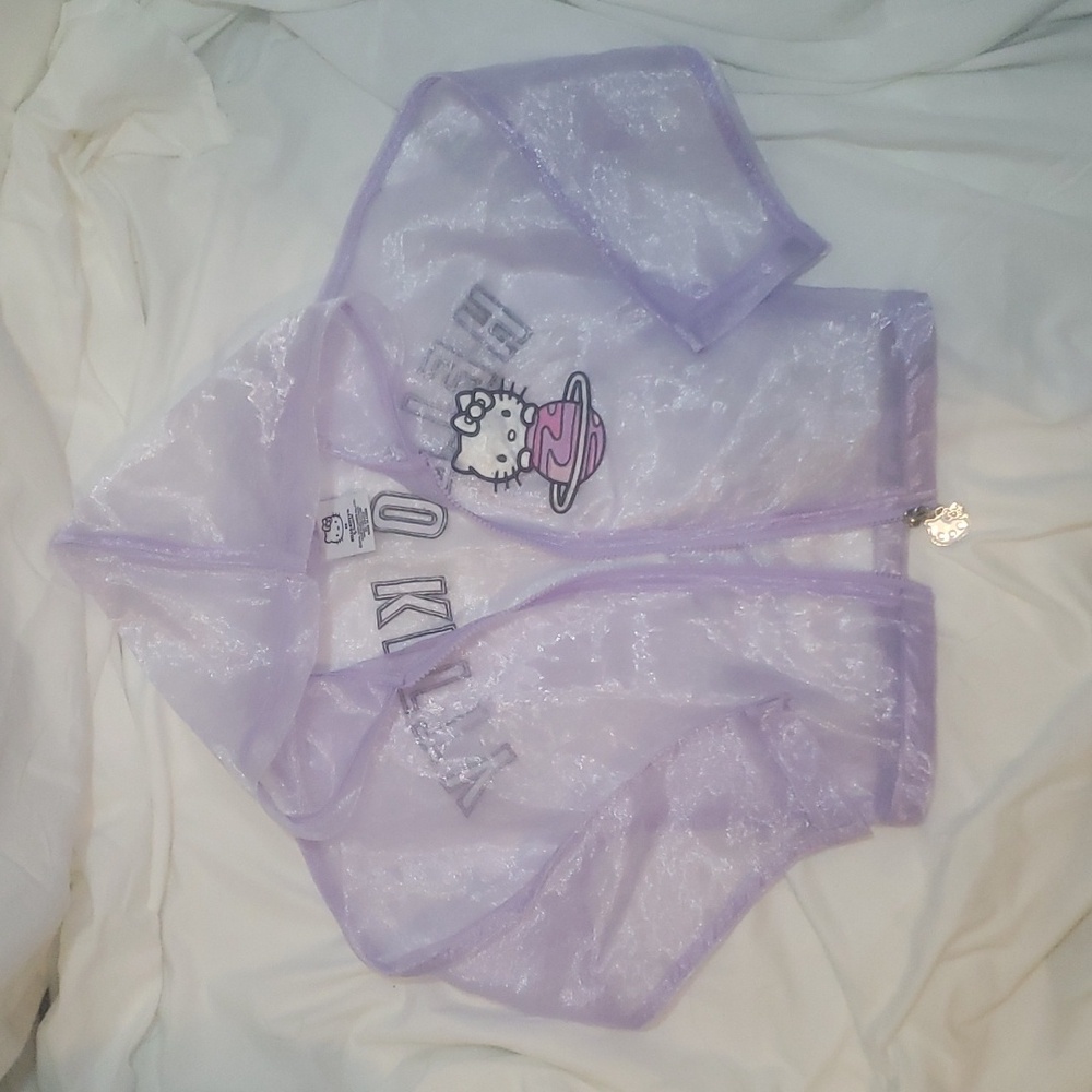 Sanrio hello kitty see through cropped hoodie